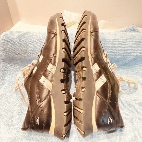 Skechers Shoes Womens Size 7.5 Black Leather Comfort Walking Athletic 45055 Y2K - Picture 7 of 16